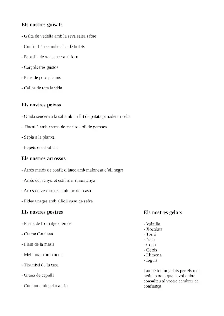 Menu_La Masia de Mas Llunès_Bescanó_image_1