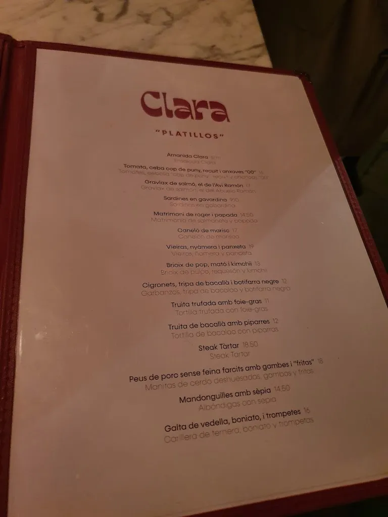 Menu_Clara Begur_Begur_image_3