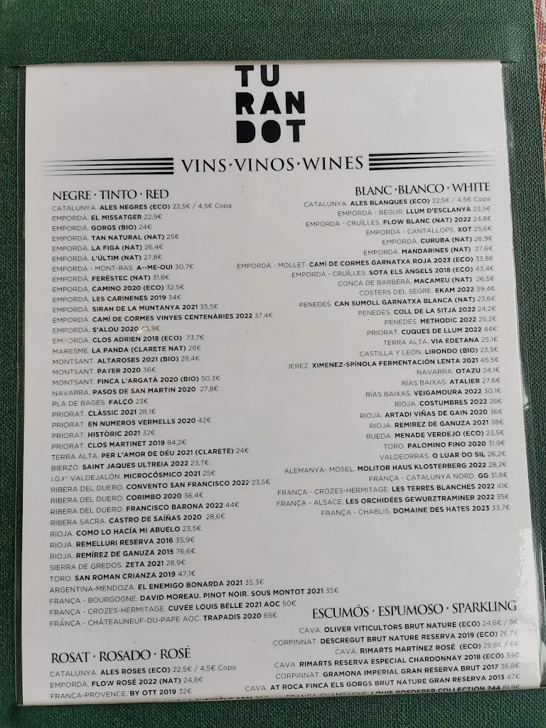 Menu_Restaurant Turandot_Begur_image_1