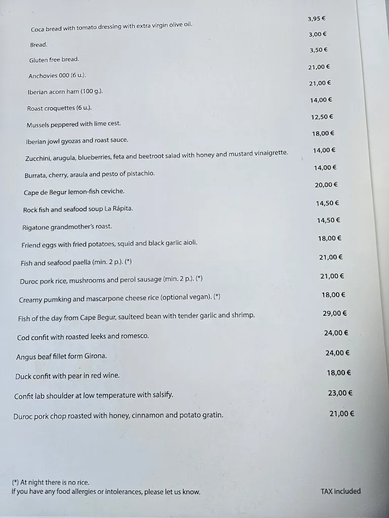 Menu_La Flama de Begur restaurant_Begur_image_1