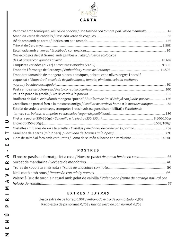 Menu_Restaurant l'Isard_Bolvir_image_1