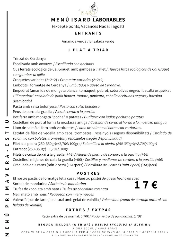 Menu_Restaurant l'Isard_Bolvir_image_2
