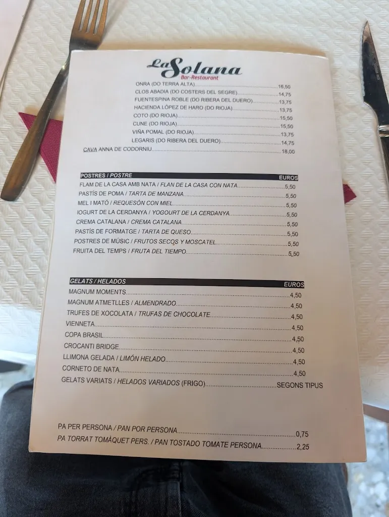 Menu_Restaurant La Solana_Bolvir_image_1