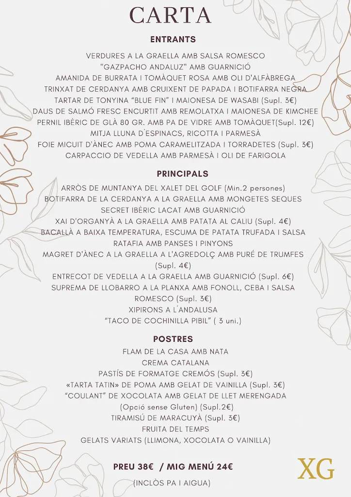 Menu_El Xalet del Golf Restaurant_Bolvir_image_2