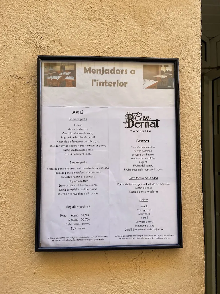 Menu_Restaurant Taverna Can Bernat_Banyoles_image_1