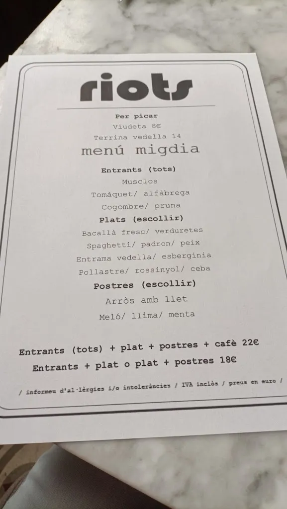 Menu_Riots Restaurant_Banyoles_image_1