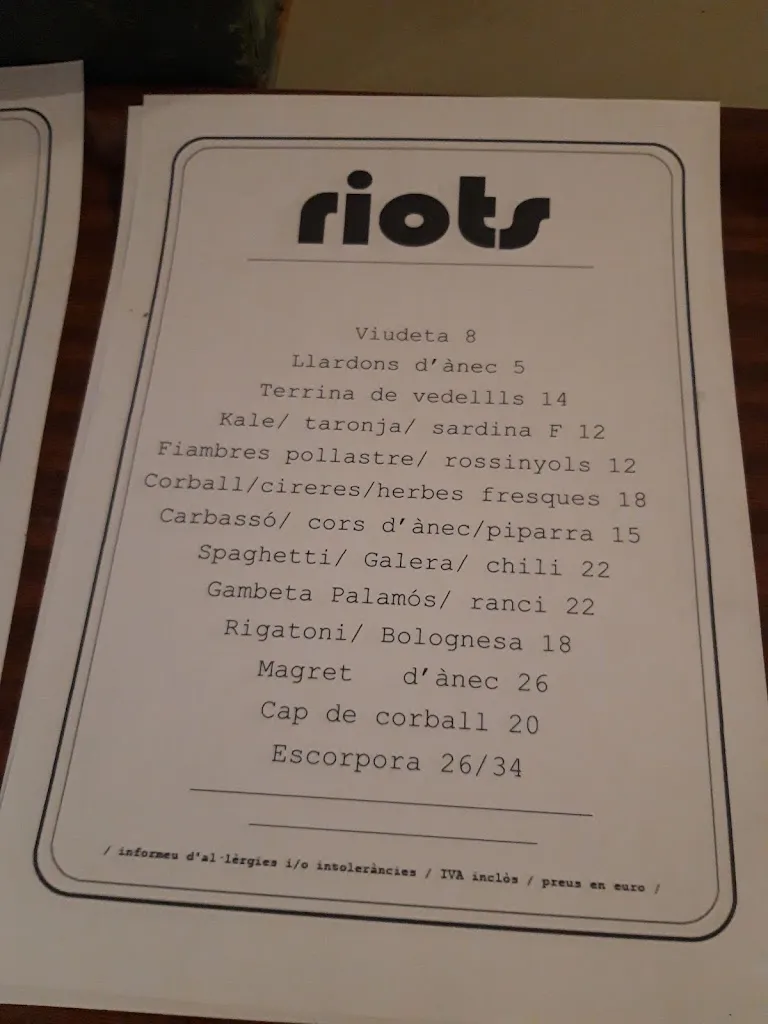 Menu_Riots Restaurant_Banyoles_image_3