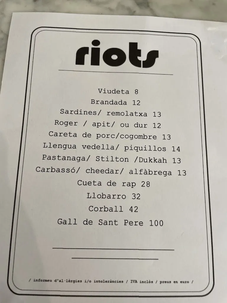 Menu_Riots Restaurant_Banyoles_image_4