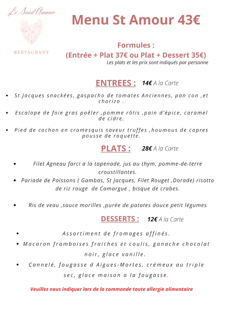 Menu_Le Saint Amour_Aigües_image_1