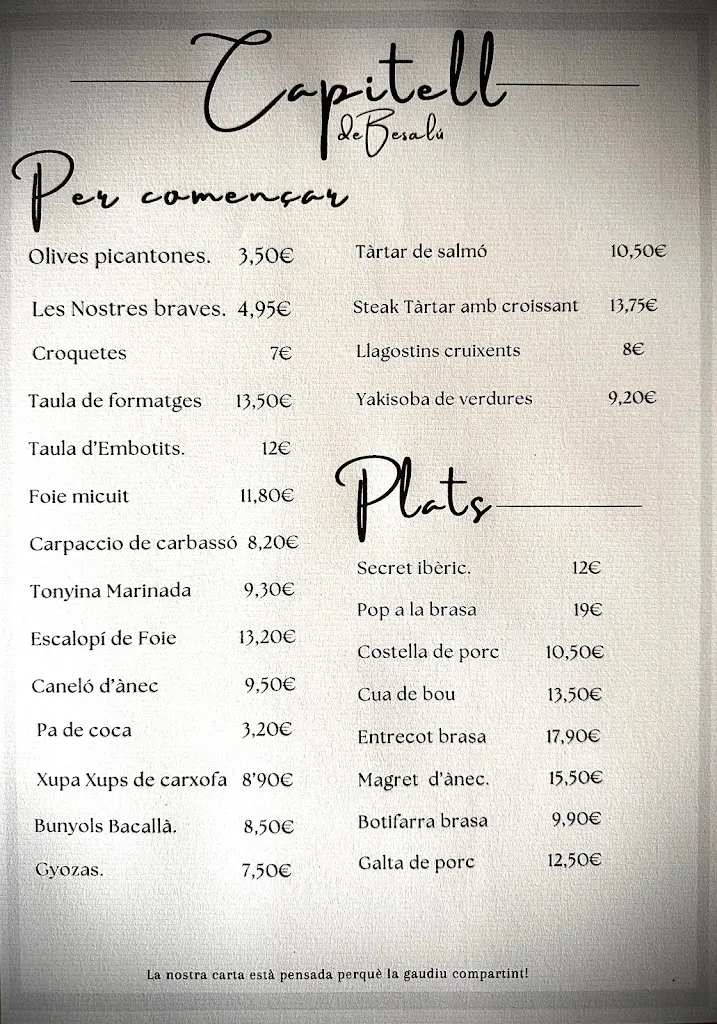 Menu_El capitell espai gastronòmic | Besalú_Besalú_image_2