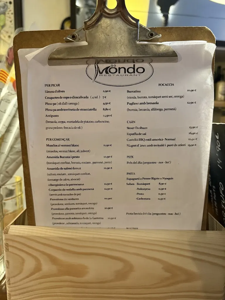 Menü_Restaurant Mondo_Bisbal dEmpordà La_Bild_1