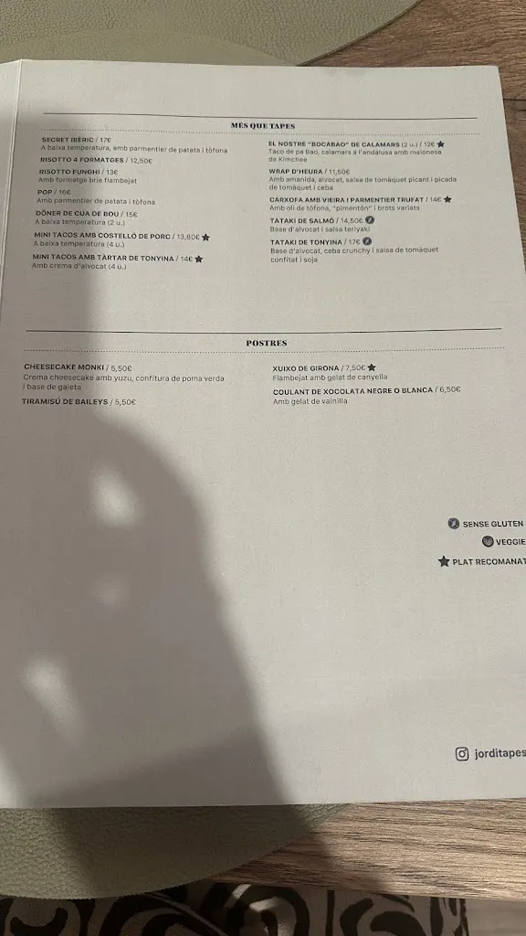 Menu_Jordi Tapa’s Bar_Bisbal dEmpordà La_image_1