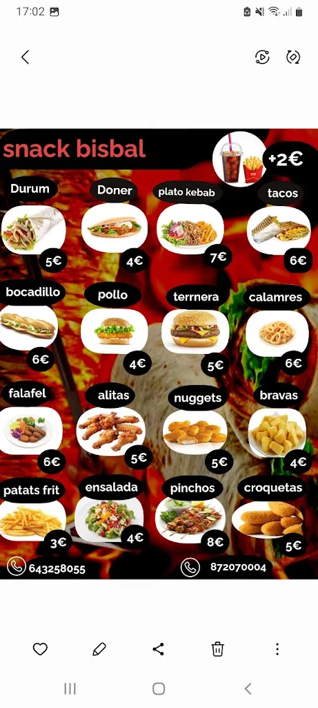 Menu_Snack bisbal_Bisbal dEmpordà La_image_1
