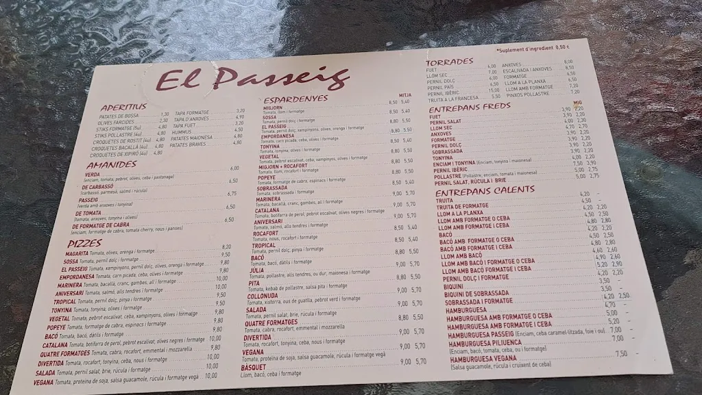 Menü_El Passeig_Bisbal dEmpordà La_Bild_1
