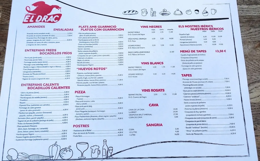 Cafeteria El Drac restaurant in Bisbal dEmpordà La