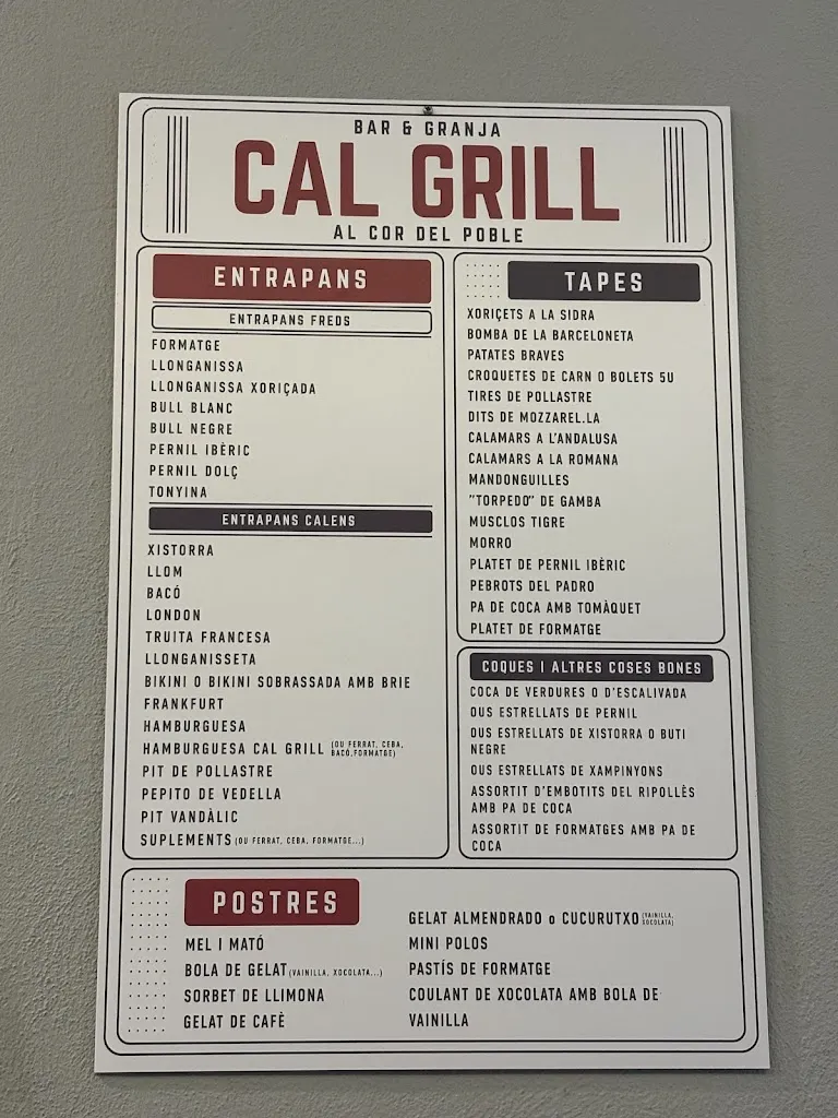 Menu_Cal Grill granja-bar_Campdevànol_image_1