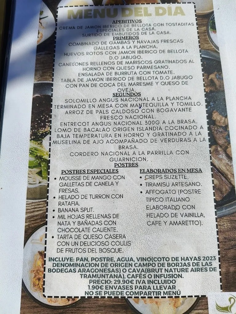 Menu_Bar Restaurante EL LLAC DEL CIGNE_Caldes de Malavella_image_3