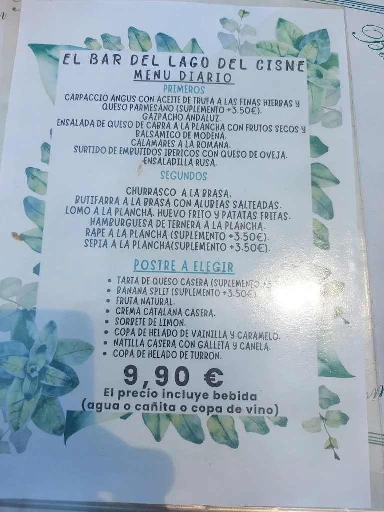 Menu_Bar Restaurante EL LLAC DEL CIGNE_Caldes de Malavella_image_4