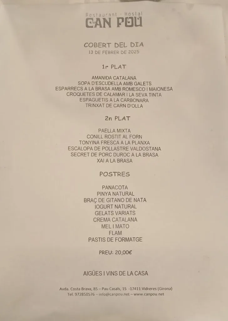 Menu_Can Pou Restaurant - Hostal_Caldes de Malavella_image_1