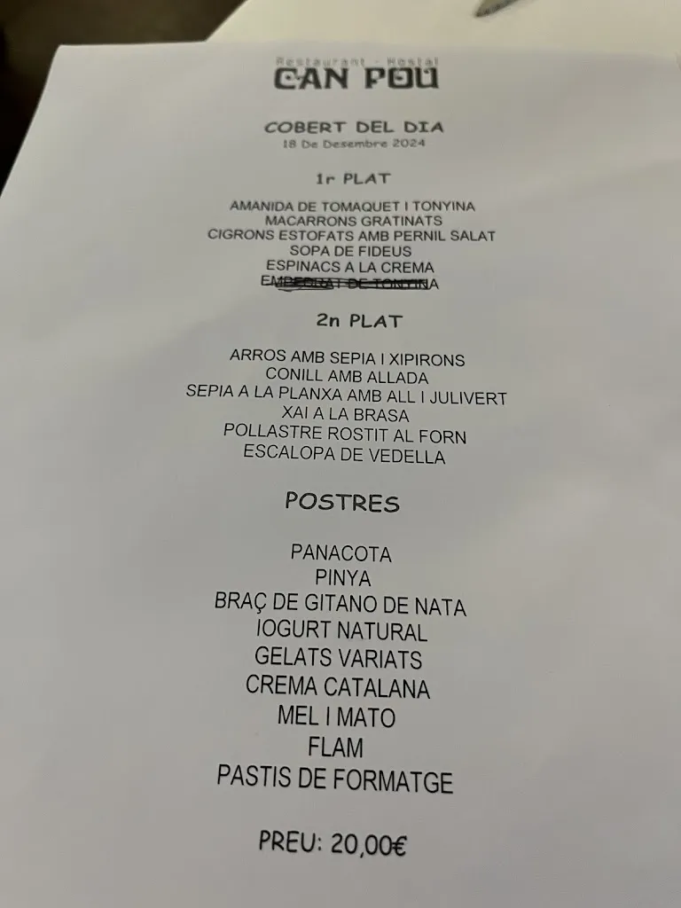 Menu_Can Pou Restaurant - Hostal_Caldes de Malavella_image_2