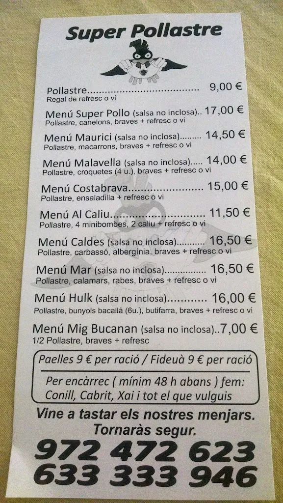 Menu_Super Pollastre_Caldes de Malavella_image_1