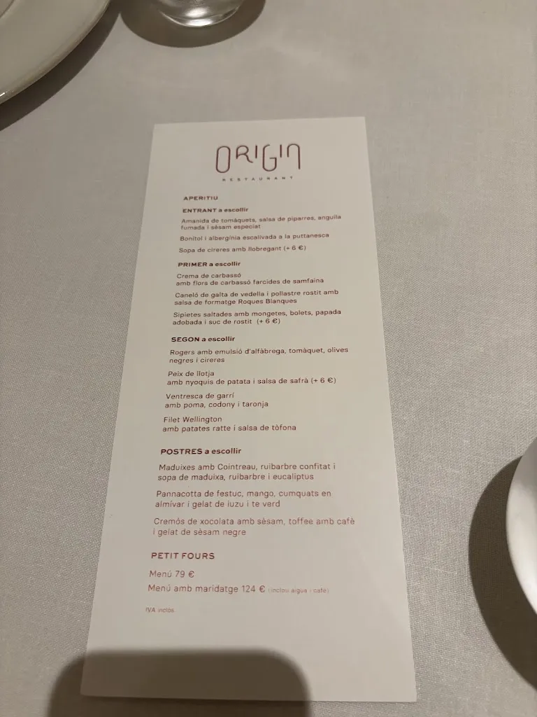 Menu_Origin Restaurant_Caldes de Malavella_image_1
