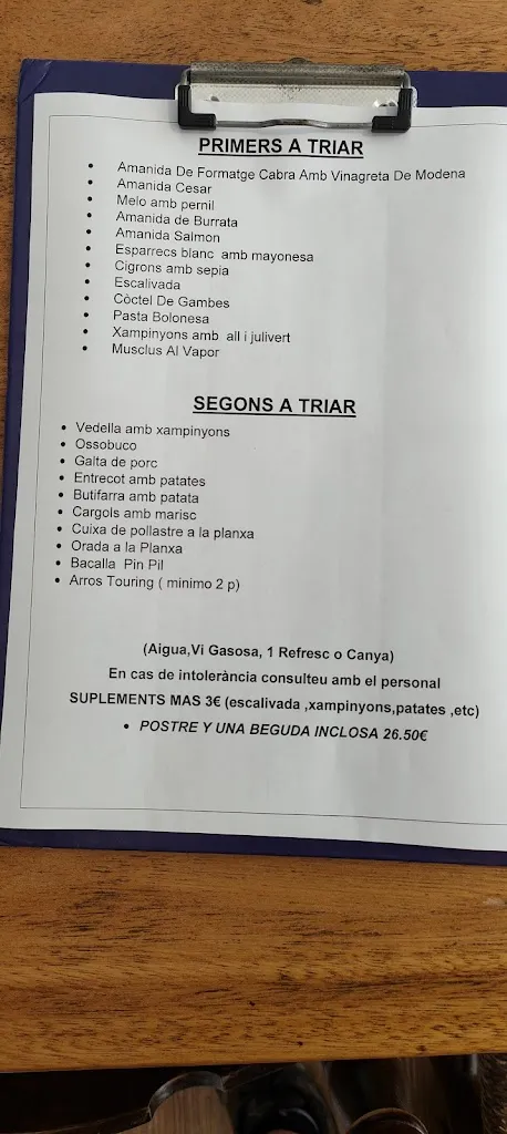 Menu_Restaurant touring_Caldes de Malavella_image_3