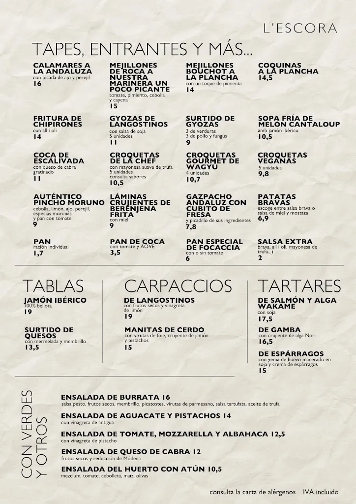 Menu_L’Escora - Restaurant_Blanes_image_2