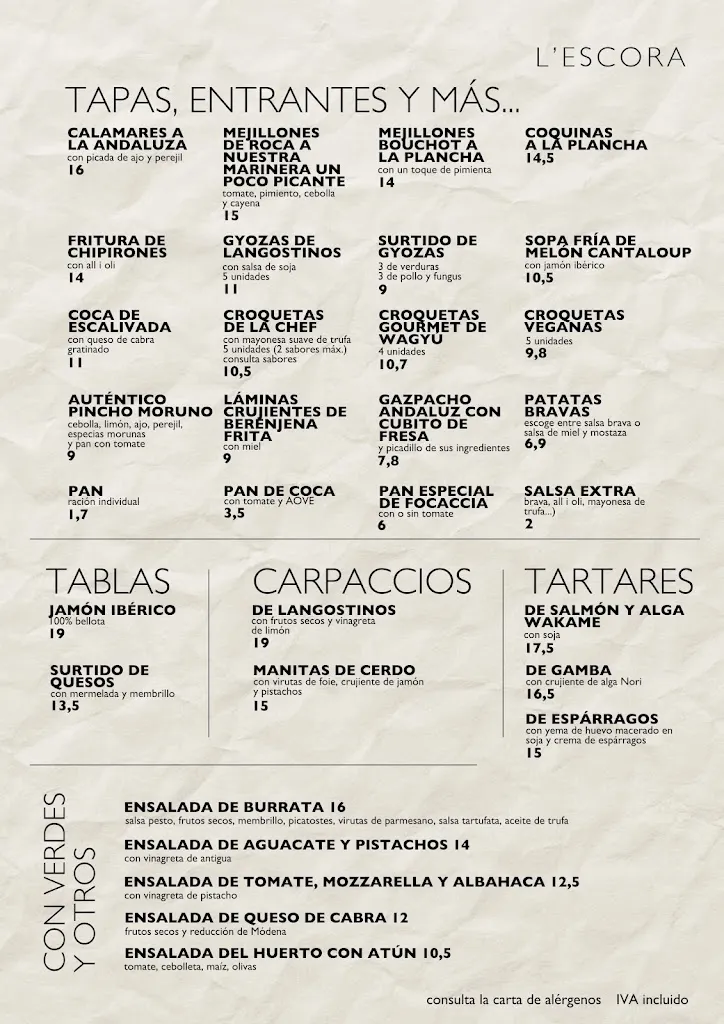 Menu_L’Escora - Restaurant_Blanes_image_3