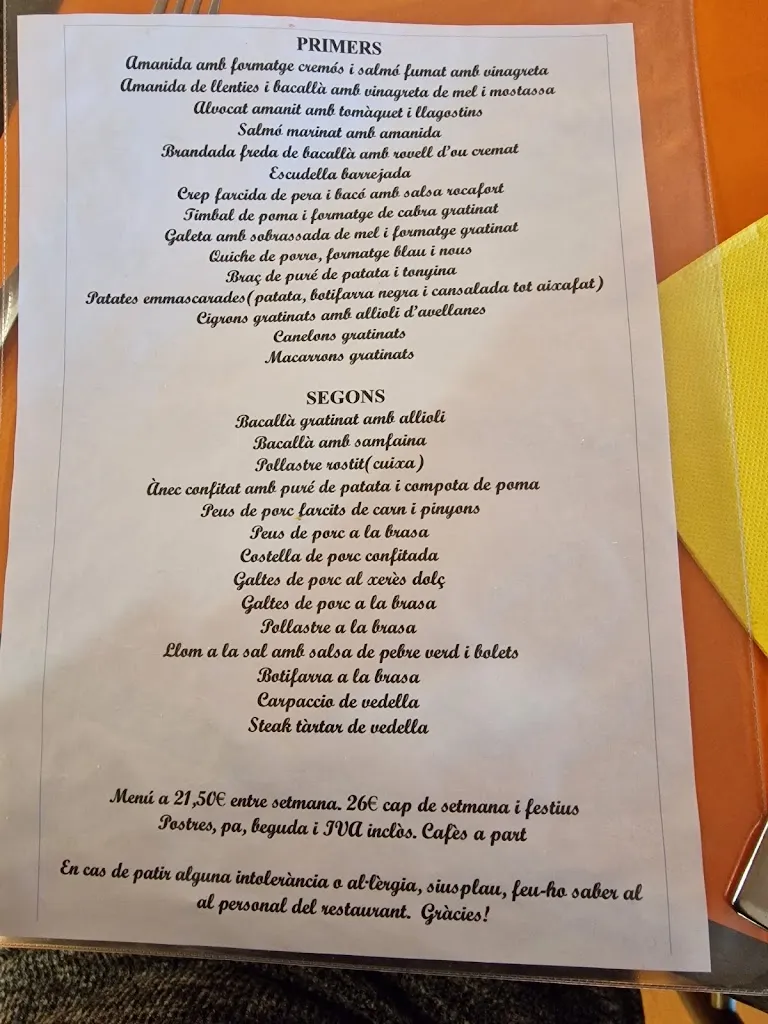 Menu_Restaurant El Sorrall_Blanes_image_3