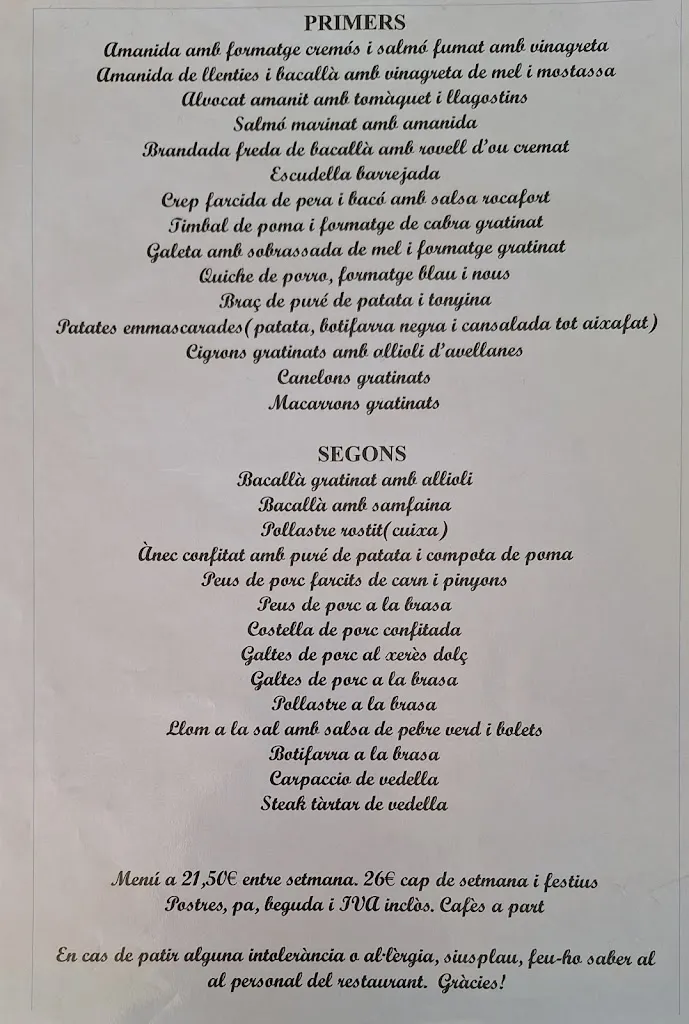 Menu_Restaurant El Sorrall_Blanes_image_4