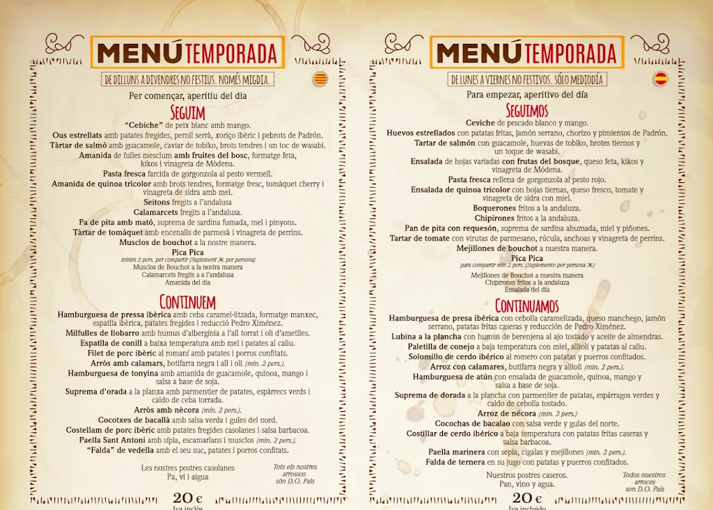 Menu_Restaurant Celler Sant Antoni_Blanes_immagine_4