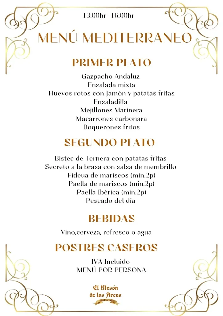 Menu_Restaurant Mesón de los Arcos_Blanes_image_1