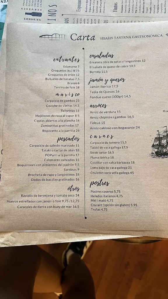 Menu_Síbaris Taverna Gastronòmica_Blanes_image_1