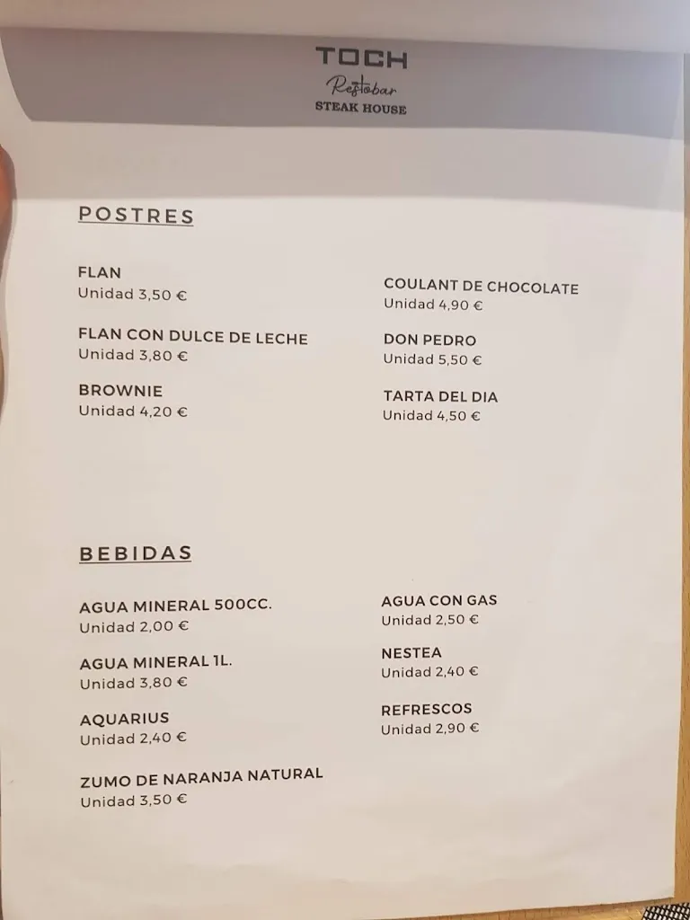 Menu_Toch Restobar Steak House_Blanes_image_1