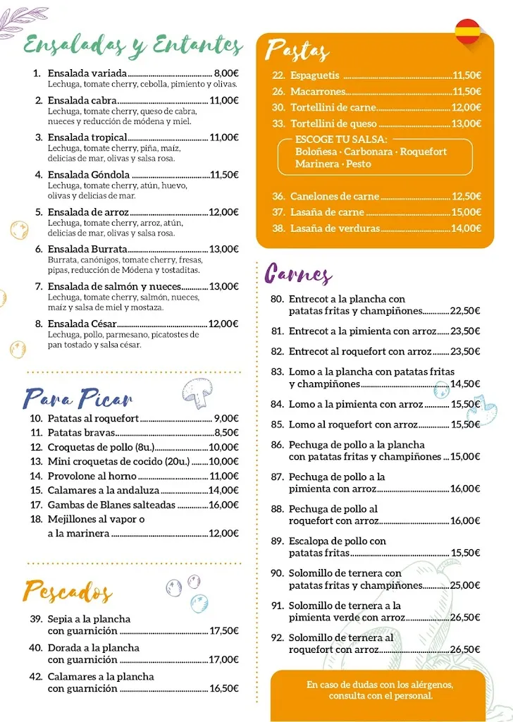 Menu_La Gòndola_Blanes_image_1