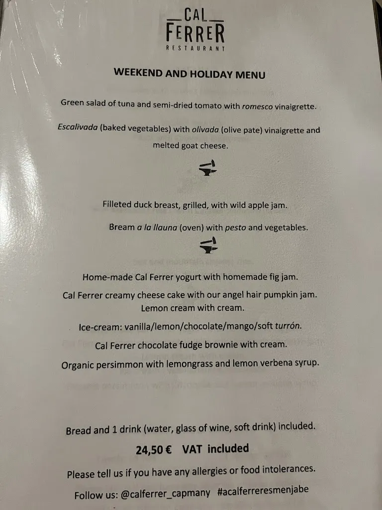 Menu_Restaurant Cal Ferrer_Capmany_image_1