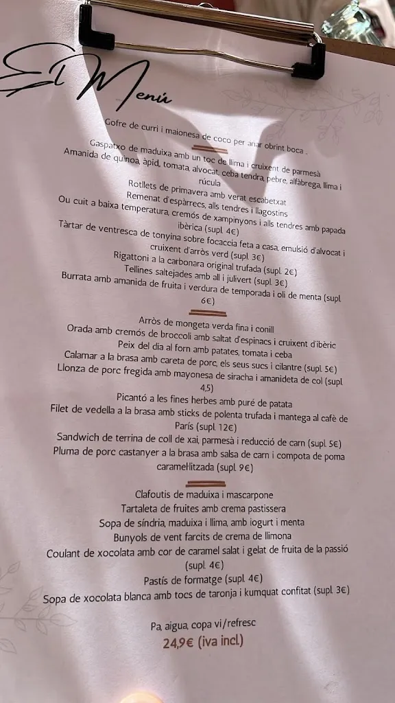 Menu_Restaurant Can Peret_Cassà de la Selva_image_4