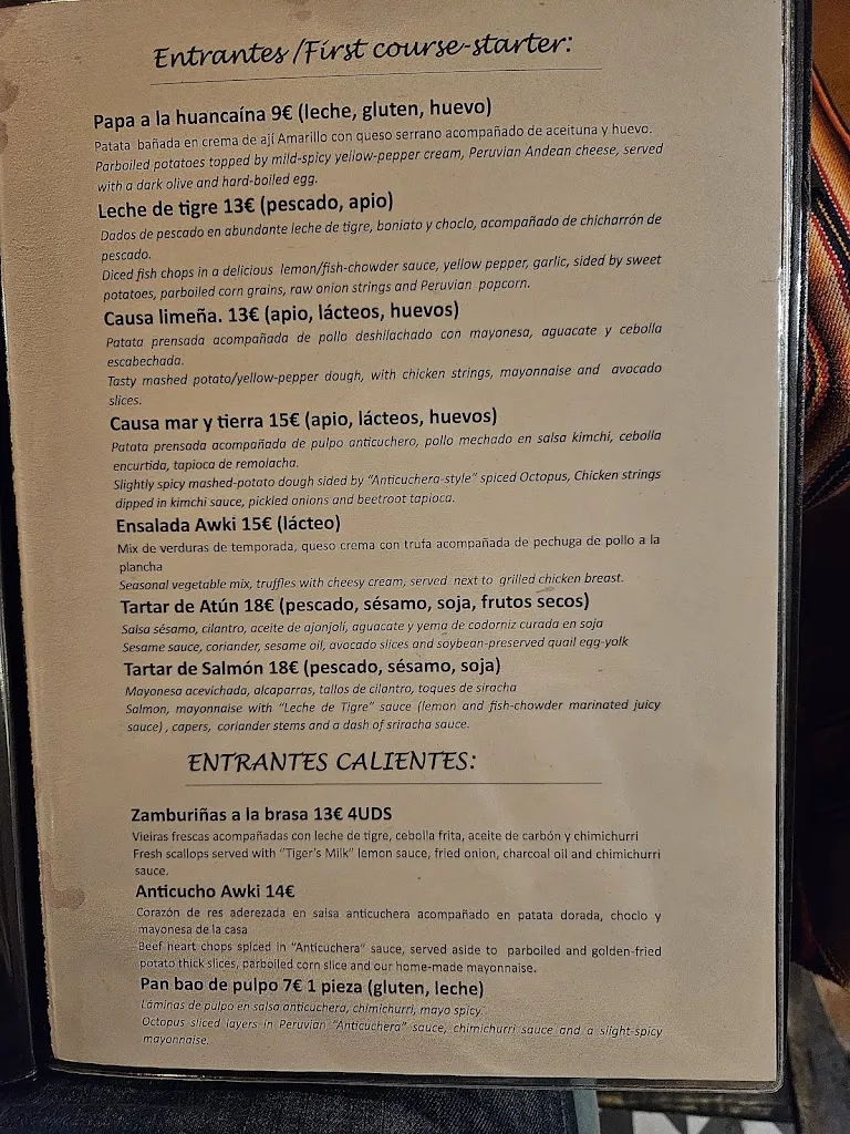 Menu_Awki Nikkei - Restaurante Peruano_Calonge_image_4