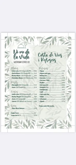 Menu_No me da la Vida._Calonge_immagine_2