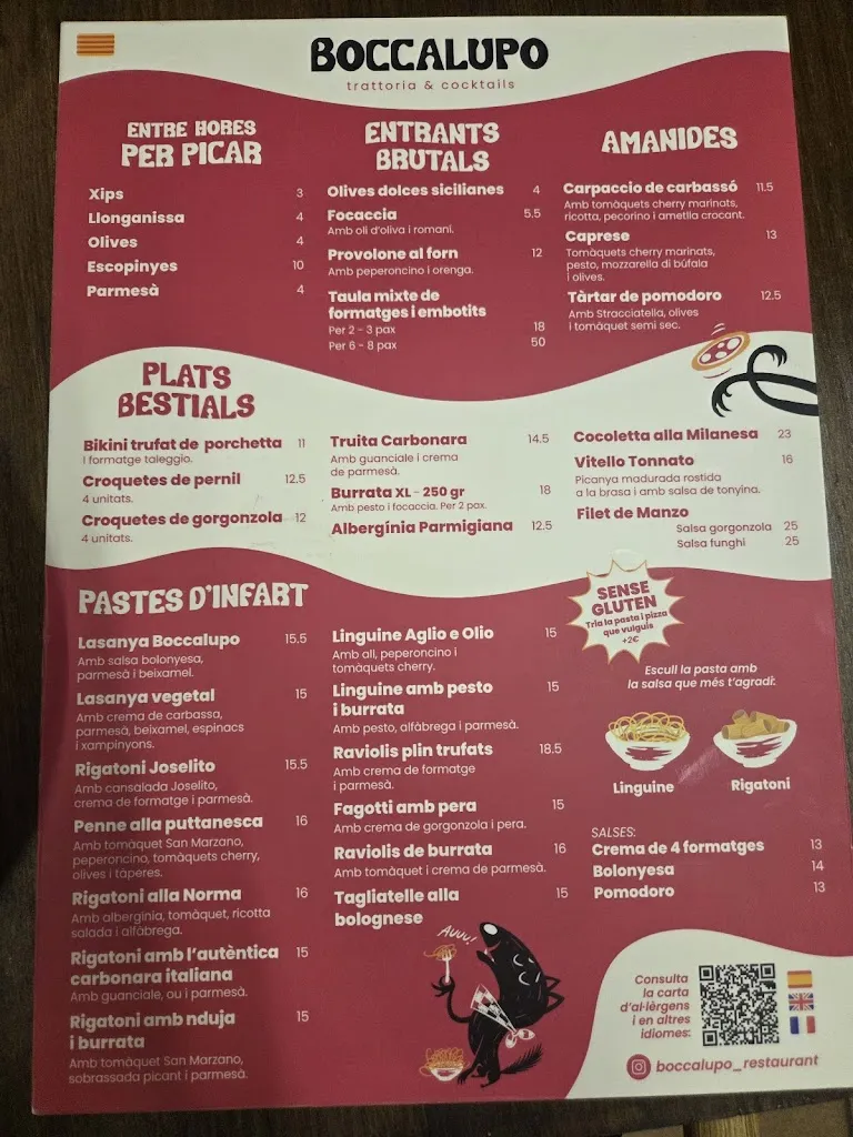 Menu_BoccaLupo Restaurant Costa Brava_Calonge_immagine_1