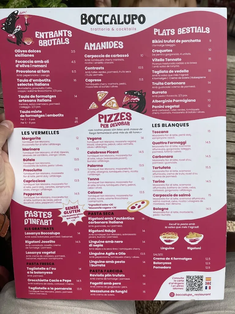 Menu_BoccaLupo Restaurant Costa Brava_Calonge_immagine_2