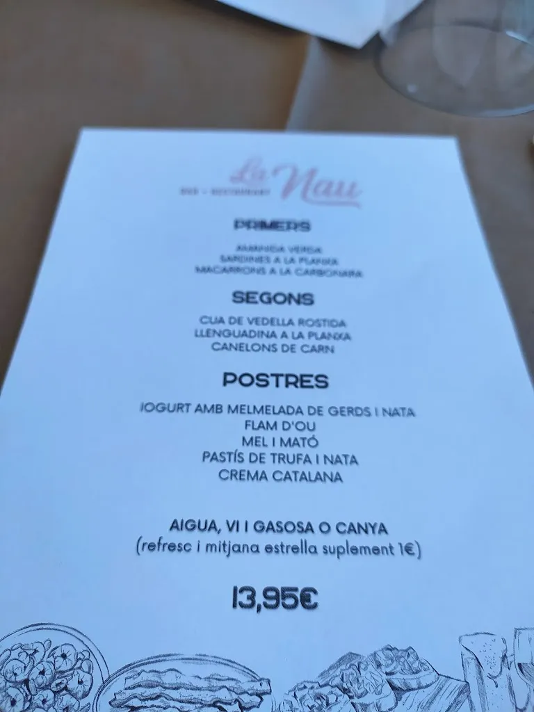 Menu_BAR RESTAURANT LA NAU CALONGE_Calonge_image_1