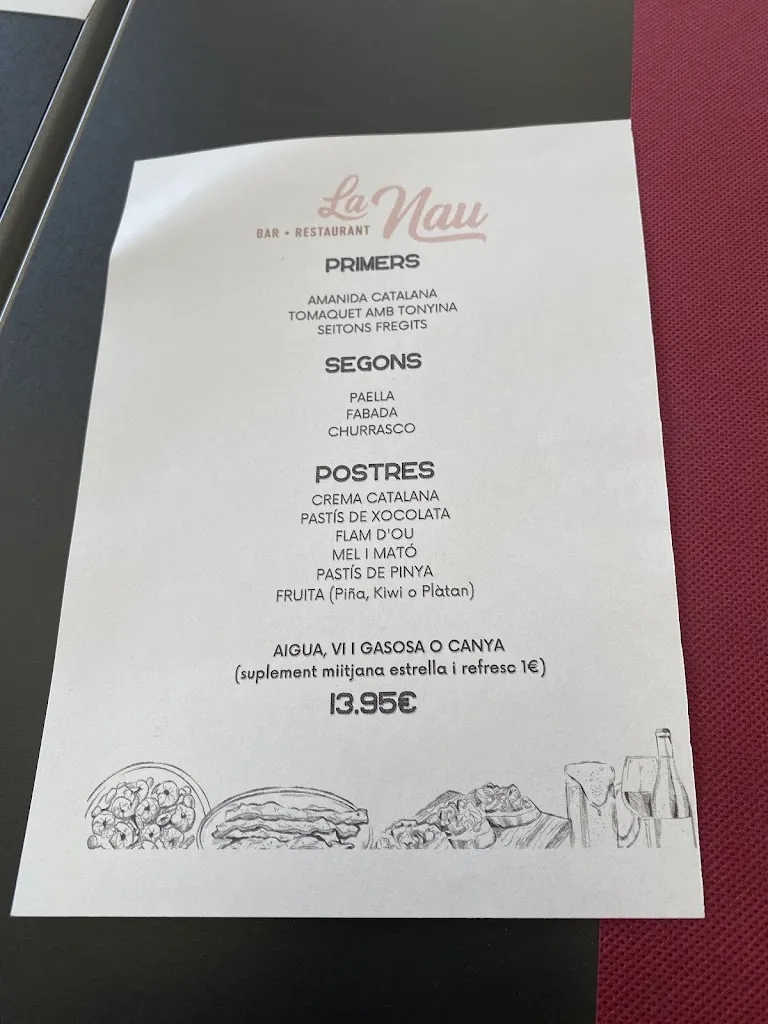 Menu_BAR RESTAURANT LA NAU CALONGE_Calonge_image_2