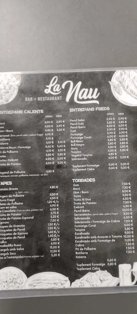 Menu_BAR RESTAURANT LA NAU CALONGE_Calonge_image_3