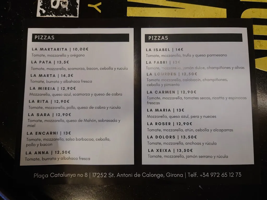 Menu_MARTARITA Pizzería & Vermutería Sant Antoni de Calonge_Calonge_image_4