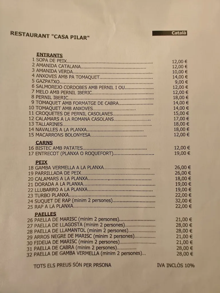 Menu_Restaurant Casa Pilar_Cadaqués_image_2