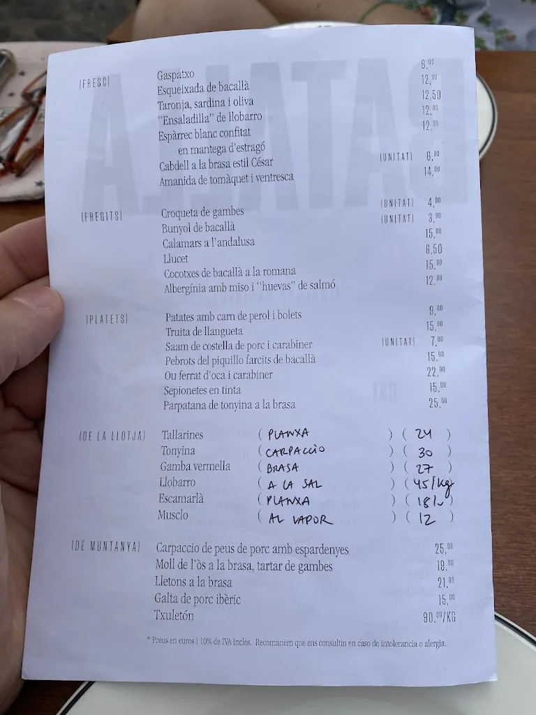 Menu_Batalla Taberna Marinera_Cadaqués_image_4