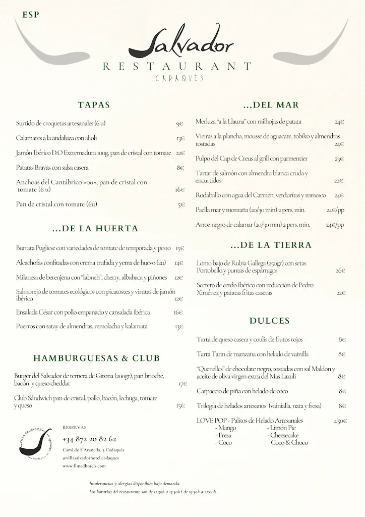 Menü_Restaurant Salvador_Cadaqués_Bild_3