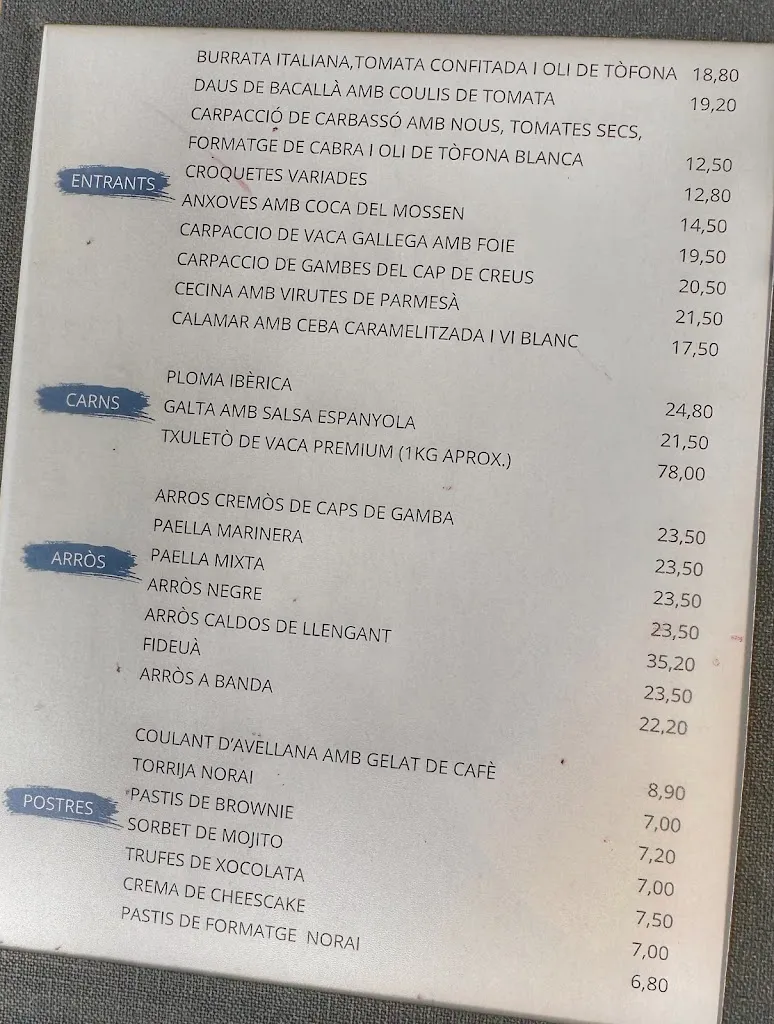 Menu_Restaurant Norai_Cadaqués_image_1